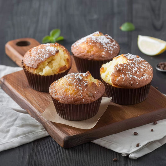Muffin con zucchero e semi di menta.