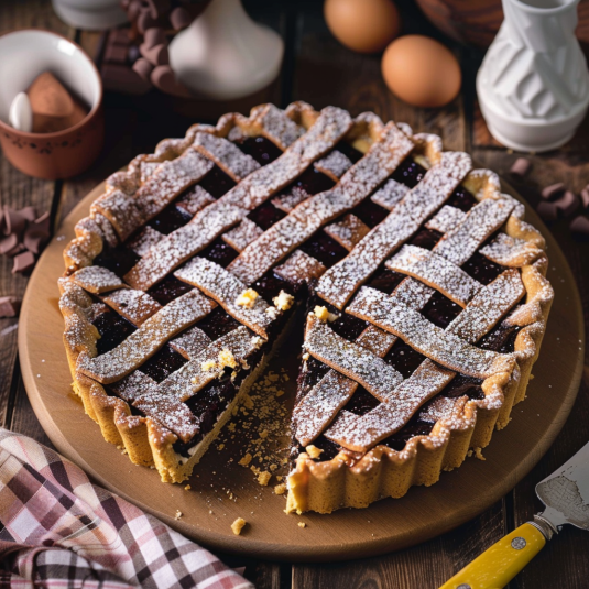 Torta con frullato di frutta.