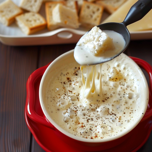 Una tazza di crema di formaggio con spatola.