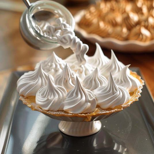 Torta con crema e bavette.