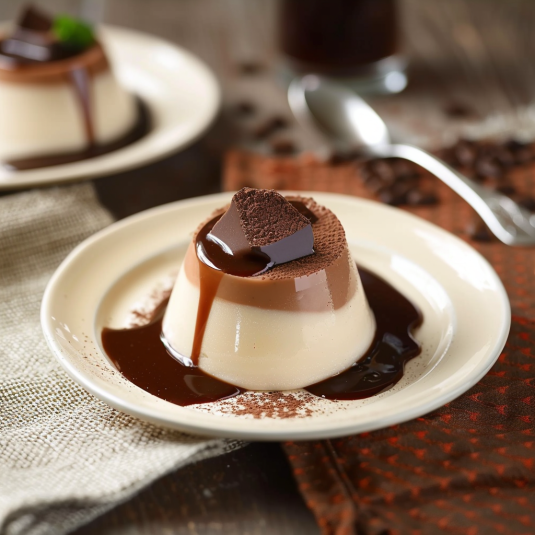 Torta con caramello e cioccolato.