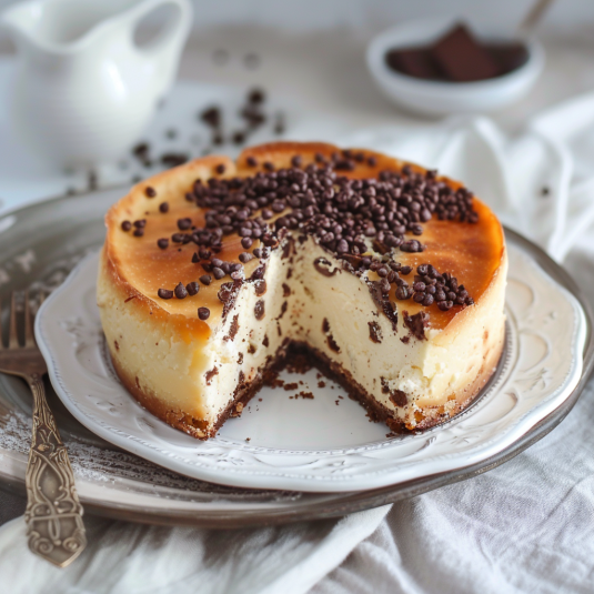 Una torta con cioccolato e nocciole.