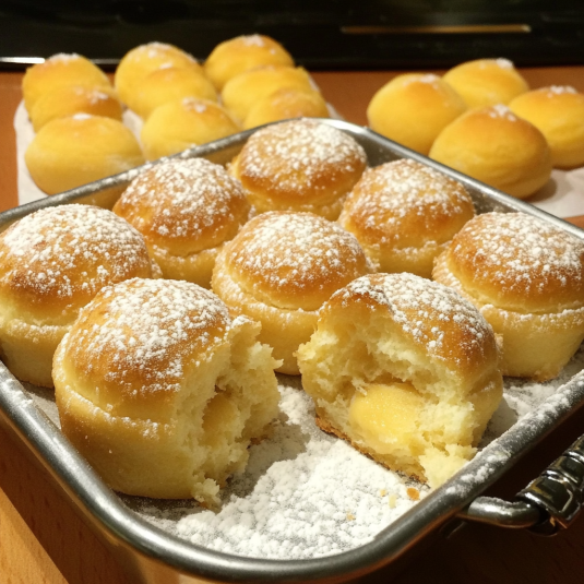 Piatti con polvere di zucchero.