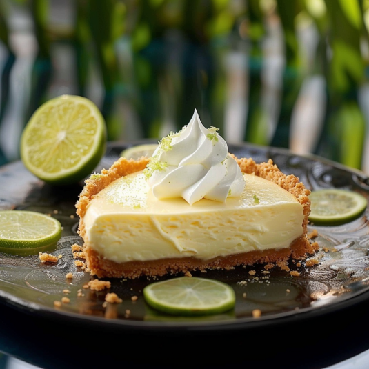 Una torta con crema e frullato di limone.
