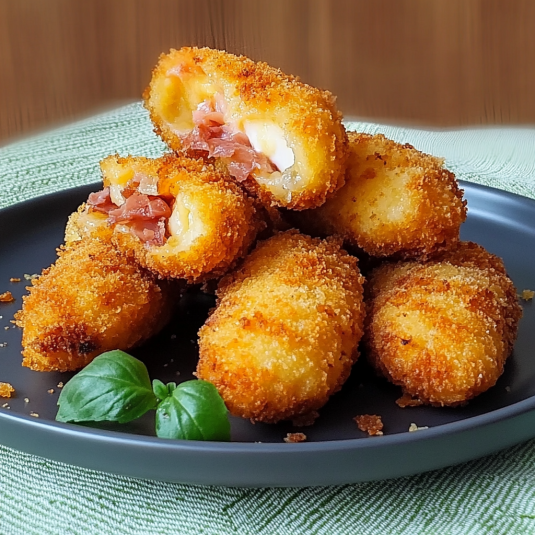 Piatti di frittata con bacon e formaggio.