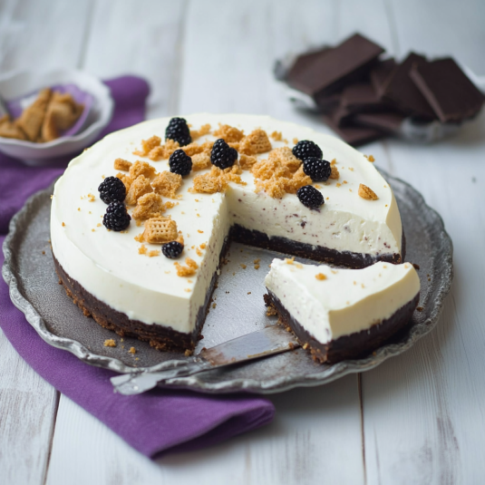 Una torta con frutta e noci.