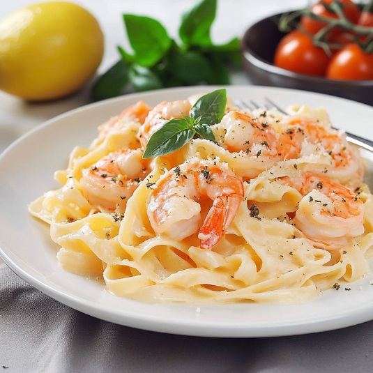 Pasta con frullato di pesce.