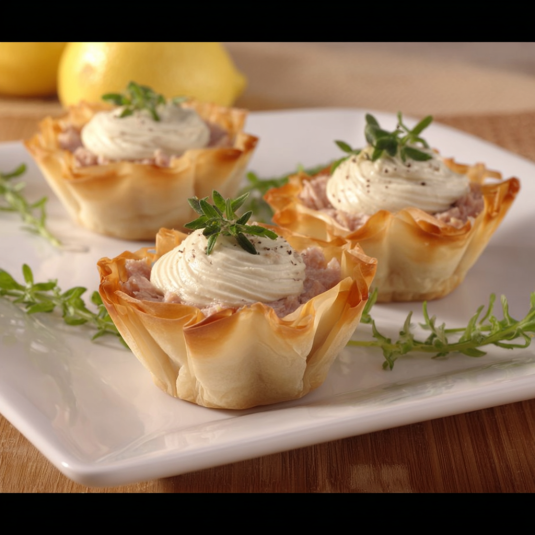 Due tartine con crema e erbe.