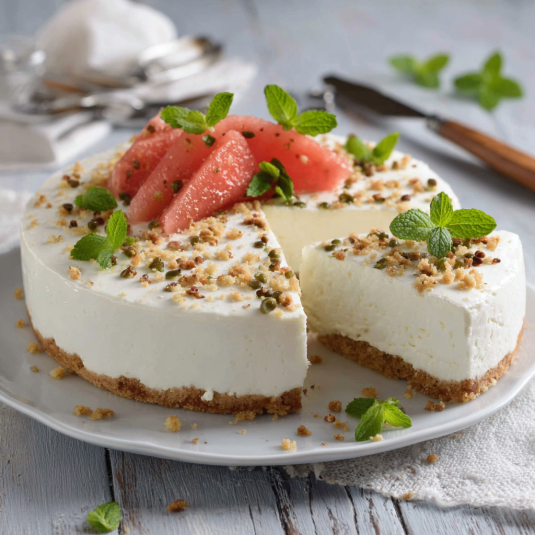 Una torta con frutta e noci.