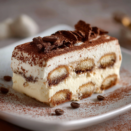 Una torta di cioccolato con crema e caffè.
