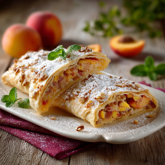 Due pieghe di pasta ripiena con frullato di frutta e zucchero.