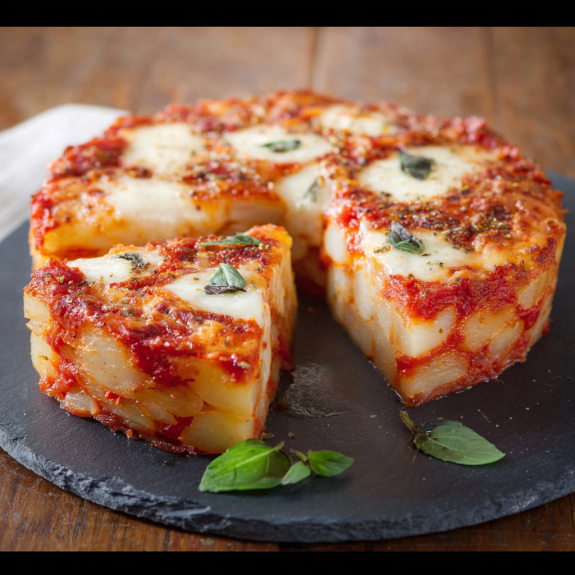 Quattro pezzi di pizza con verdure.