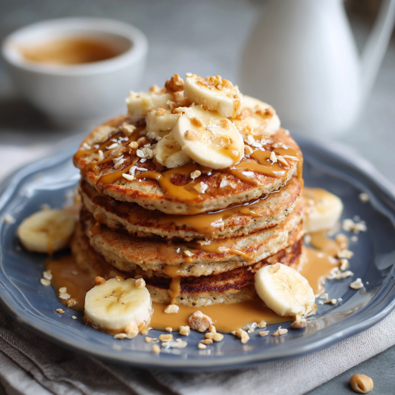 Pancakes con banana e nocciole.