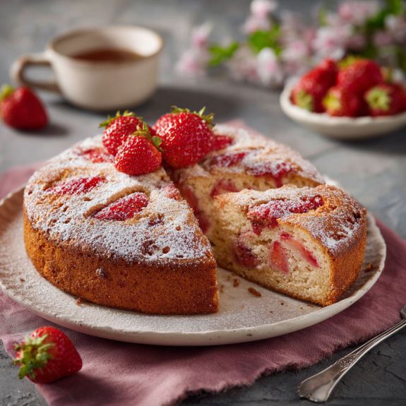 Una torta con frutta fresca.