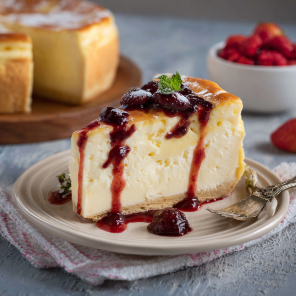 Una torta con crema e frutta.