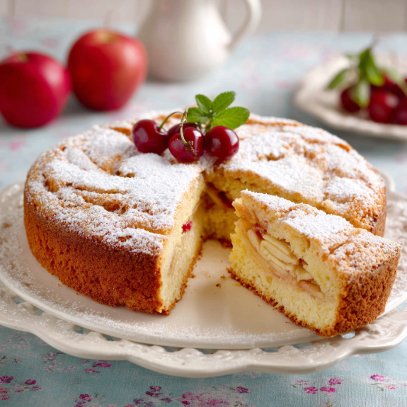Una torta con frutta e granola.