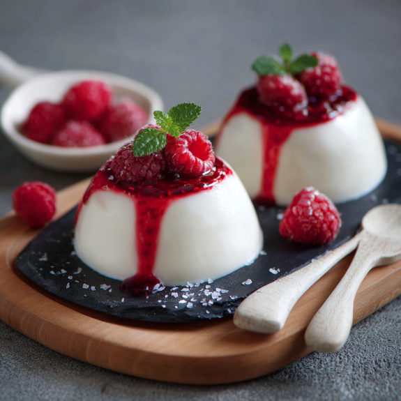 Due dolci con frullato di frutta e crema.