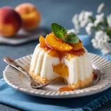 Un dolce con frutta e foglie di menta.