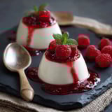 Due bicchieri di crema con frullati rosse.