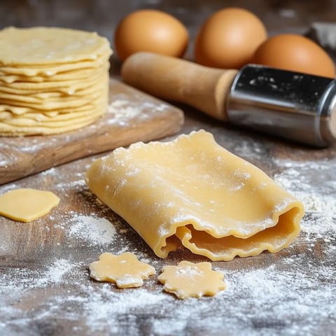 Un pane di pasta ripieno con formaggio e uova.