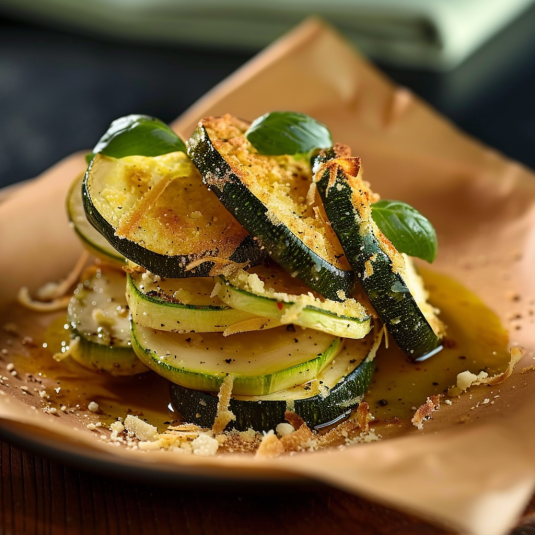 Zucchini con olio e erbe.