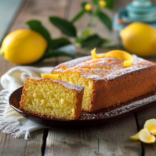 Una tavolata con un dolce a base di limone.