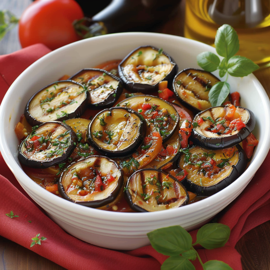Una ciotola con verdure e pomodori.