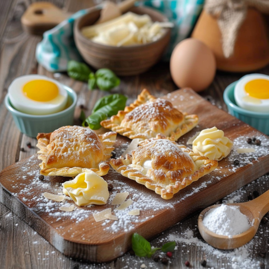 Piatti con crema e erbe.