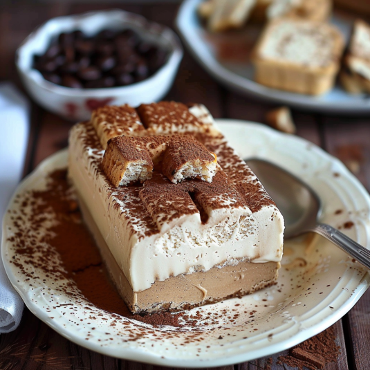 Una tavolata con un dolce a base di cioccolato e panna.