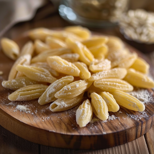 Penne con la polvere di zucchero.