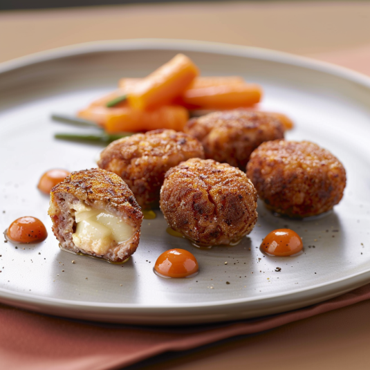 Piatti di carne con carote.