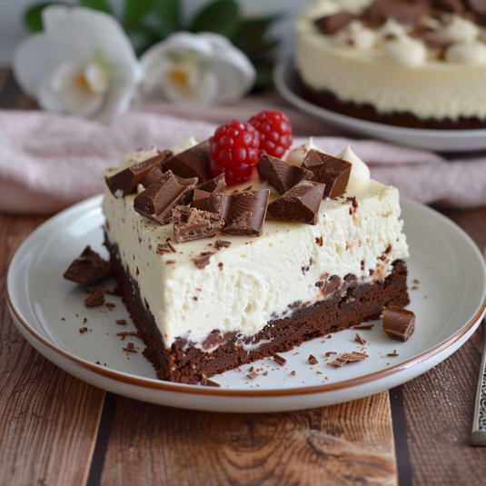 Una torta con frutta e cioccolato.
