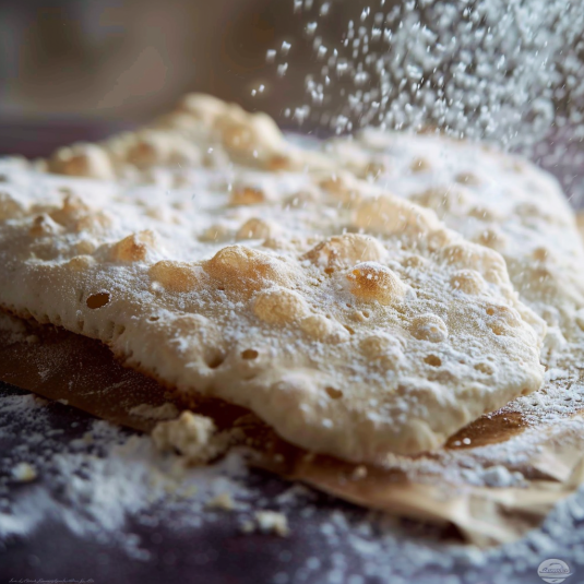 Pane con polvere di zucchero.