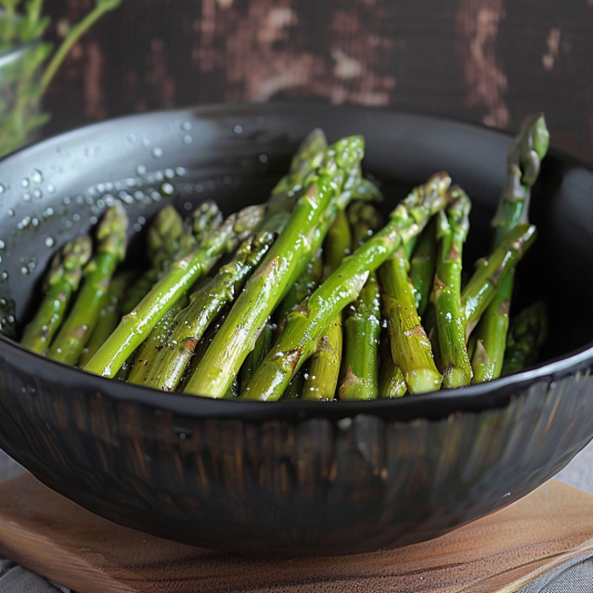 Vasi nero con asparagi.
