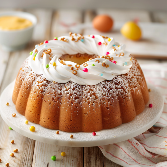 Un dolce con crema e frutta.