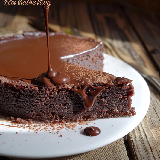 Una torta con caramello.