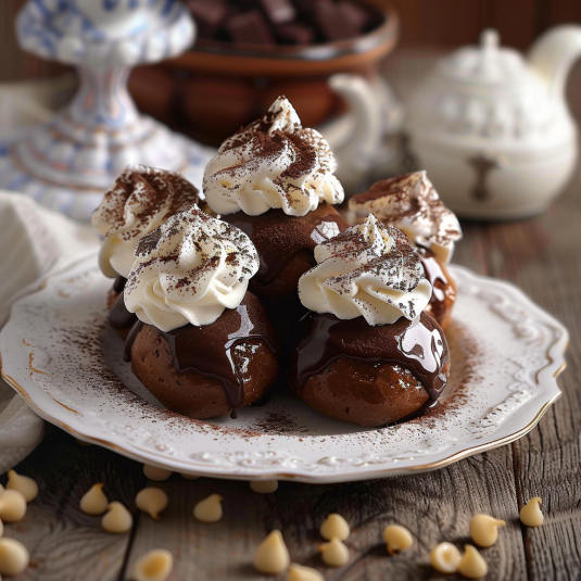 Torta con crema e cioccolato.