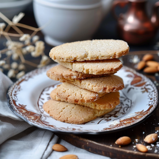 Un piatto con 6 biscotti di cannolo.