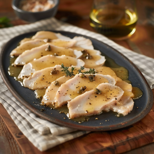 Piatti di pesce con salsa.