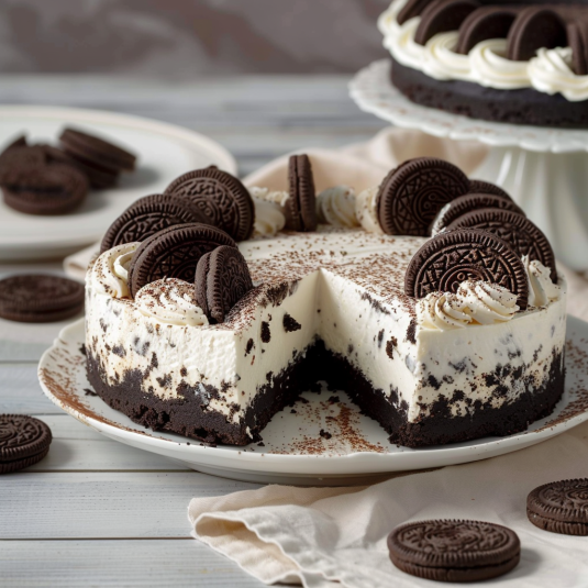 Cake Oreo con crema e cioccolato.