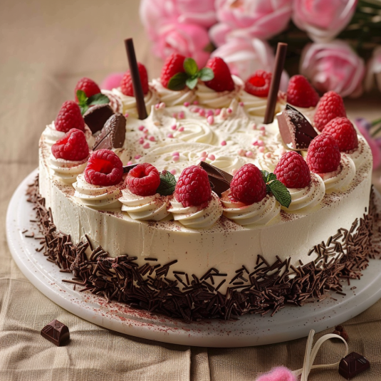 Un cake con frullati e frullati.