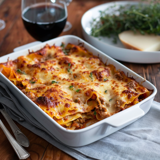 Un piatto di lasagna con verdure e formaggio.