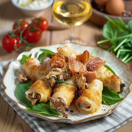 Piatti di carne con verdure.