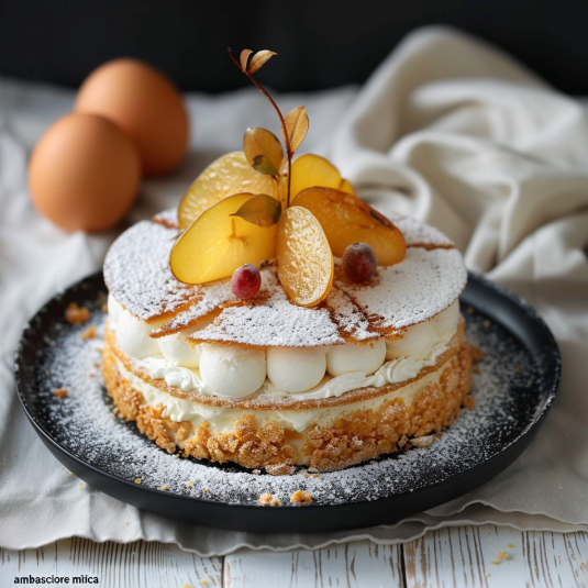 Un dolce con frutta e crema.