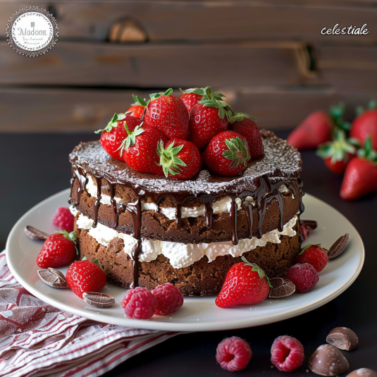 Un cake con frutta e crema.