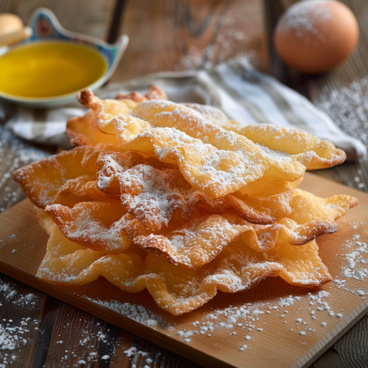 Paniere di pane fritto con zucchero.