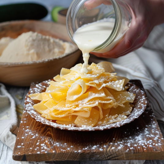 Un piatto di pasta con la crema agiatasi.
