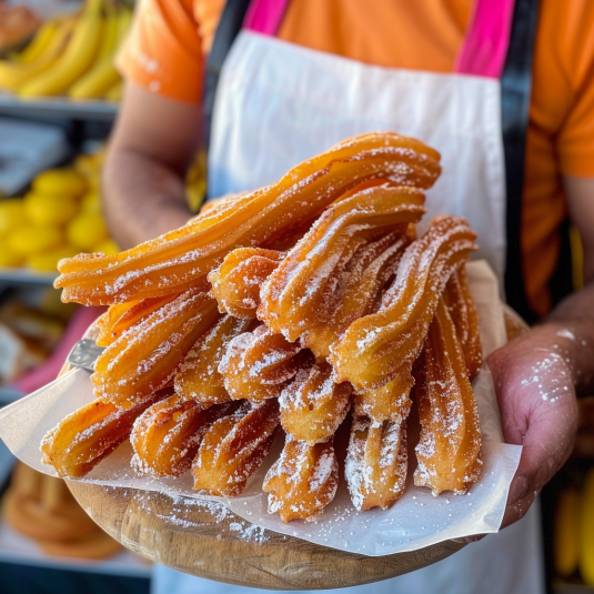 Piatti dolci con polvere di zucchero.