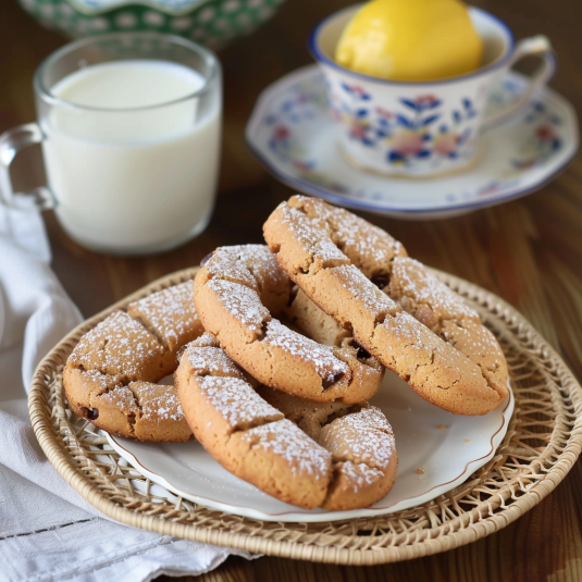 Un piatto di biscotti con la neve.