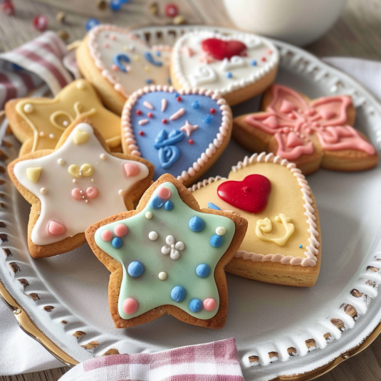 Torta con stella e cuore.